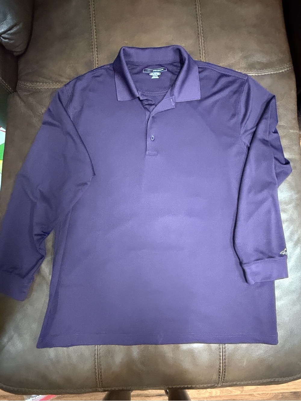 Greg Norman Purple Long Sleeve Polo Shirt XXL like new!!! …….36